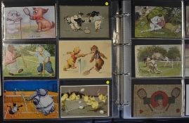 180 x Lawn Tennis themed postcards from 1900-1930's - large post card album with slip in pockets