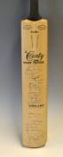 1966 England vs West Indies signed cricket bat - full size Gunn & Moore "The County" bat with both