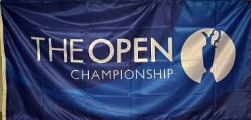 Huge Official Open Golf Championship flag - the flag c/w white lanyard rope overall 35x 70"