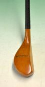 A fine modern replica long nose beech wood spoon made by Tom Gamble of Slazenger's c. 1960 - with