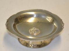 1921 Lytham and St Anne's Golf Club silver comport dish - hallmarked London 1878 c/w the clubs crest