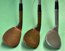 2x Beryllium Copper special Ben Hogan playable sand irons t/w a Robert T Jones junior Spalding