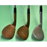 2x Beryllium Copper special Ben Hogan playable sand irons t/w a Robert T Jones junior Spalding