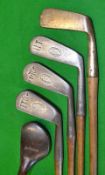 4x matching juvenile clubs stamped J Stephens Allerton to include a mid-iron, mashie, putting cleek,