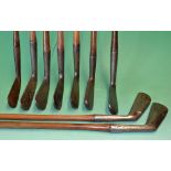 9x assorted smf irons from cleeks to mid irons makers incl Anderson Anstruther, D&W Auchterlonie