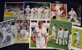 Collection of England Cricket Test Players signed photographs (14) - mostly press colour action