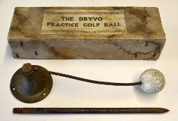 Early Bramble golf ball practice aid - in the maker's "The Dryvo" Practice Golf Ball Box c/w steel