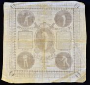 1923 J.B. Hobbs (England & Surrey) , cricket linen handkerchief entitled 'England's Champion