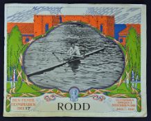 1912 Stockholm Olympic Games Rowing programme - Olympiska Spelen Stockholm Rodd - large format 16