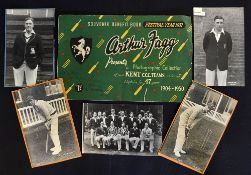 Collection of 1920s Kent cricket team players and team photograph postcards to include Frank