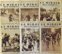 Large collection of Le Miroir Des Sports magazines from 1927 to 1936 with the emphasis on Tour de