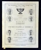1937 Davis Cup Inter-Zone Tennis Final Programme - Germany vs USA played at Wimbledon from 17th-20th