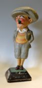 Penfold Man papier-mâché advertising golfing figure c. 1935 complete with pipe and mounted on the