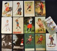 14x various humorous and other children golfing postcards from the early 1900's onwards to incl