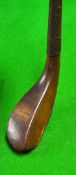 McEwan stained beech wood short spoon heavily back weighted. Note that the face has been cut back to