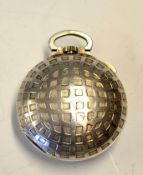 Scarce Swiss made "Chronometre Golf" cased pocket watch - with square mesh pattern casing- with