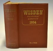 1954 Wisden Cricketers Almanack - 91st edition - original hardback overall very clean hence (G)