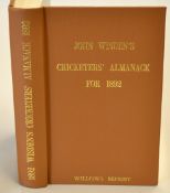 1892 Wisden Cricketers' Almanack - Willows soft back reprint publ'd 1992 in brown gilt cloth