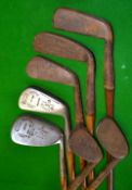 3x Tom Fernie matching Irons to include a mashie, a mashie niblick and a large head niblick, Tom