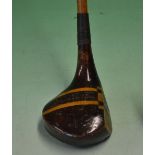 Harry Cawsey Angsol patent brassie with 2 slim fibre face inserts and brass "H" sole plate stamped