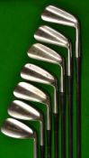 Set of 7 Gradidge flanged sole irons - with punched dot face markings and original period perforated