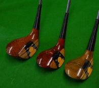 3x Mint restored McGregor DX keyhole woods includes Nos 1 and 2 x No 5 woods