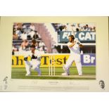 1981 Ian Botham signed limited edition cricket print titled "Botham's Ashes, England vs Australia