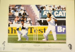 1981 Ian Botham signed limited edition cricket print titled "Botham's Ashes, England vs Australia