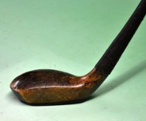 Spalding c.1895 late longnose putter in stained persimmon with a black fibre sole insert