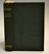 Leitch, Cecil - "Golf" 1st ed 1922 in the original green cloth boards and gilt spine, containing
