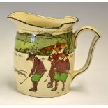 Royal Doulton Golfing Series Ware Westcott jug - decorated with Crombie style golfing figures and