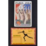 2x Olympic postcards from 1924 onwards - to include 1924 Paris Olympics by the artist Jean Droit and