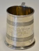 1913 Aberdare Valley Golf Club silver tankard - hallmarked Atkin Bros Sheffield 1899 and engraved "