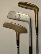 3x interesting putters to include Spalding Henry Cotton Autograph wry neck blade with the Tom