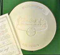 1993 Royal St George's Open Golf Championship commemorative bone china embossed plate -