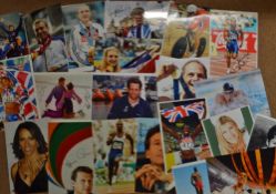 23x Olympic medal winners signed press photographs to incl Sir Chris Hoy, Mark Spitz, Michael