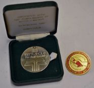 2x Golf Competitors badges to incl 1986 Whyte and Mackay PGA Championship medal in the original case