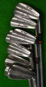 8x Henry Cotton stainless blade irons by George Nicoll of Leven stamped Cotton Plus fitted with