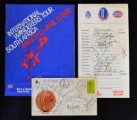 Scarce 1976 International cricket tour to South Africa signed collection to incl official signed