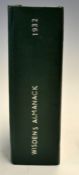 1932 Wisden Cricketers Almanack - 69th edition lacking wrappers but rebound in green leather