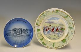 1978 Open Golf Championship St Andrews Commemorative Bone China Wall Plate - blue and white "