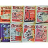 Collection of 1955 "Cycling" magazines - a complete run to incl Vol. CXXIX January 6th No. 3327 to