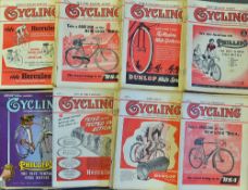 Collection of 1955 "Cycling" magazines - a complete run to incl Vol. CXXIX January 6th No. 3327 to