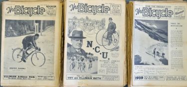 Collection of early pre war bicycling newspaper magazines from 1937 to 1939 - 1930's - all titled "