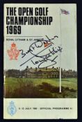 1969 Open Golf championship official signed programme - played at Royal Lytham and signed by the