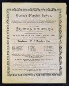 Scarce 1891 Wenlock Olympian Society Annual Games Meeting - comprising single folded card for the