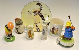 Collection of various golfing china ware from the early 1900s onwards to include Shelley China