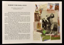 Bobby Jones BT phone card - no.2 in Series of 3 - in the original pocket titled "Famous Golfers on