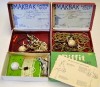 Collection of 3 golf practice driving aids to include 2x Smakbak Captive Golf aids in the original