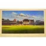 Jack Russell signed limited edition cricket print titled "Ashes Winning Runs" and signed in pencil